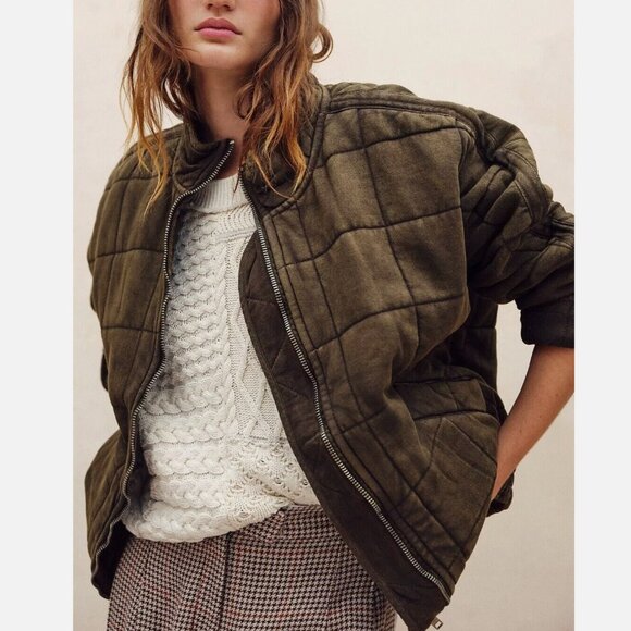 Free People Jackets & Blazers - BEST NWT Free People Dolman Quilted Knit Jacket XS/S/M/L Olive Military Green